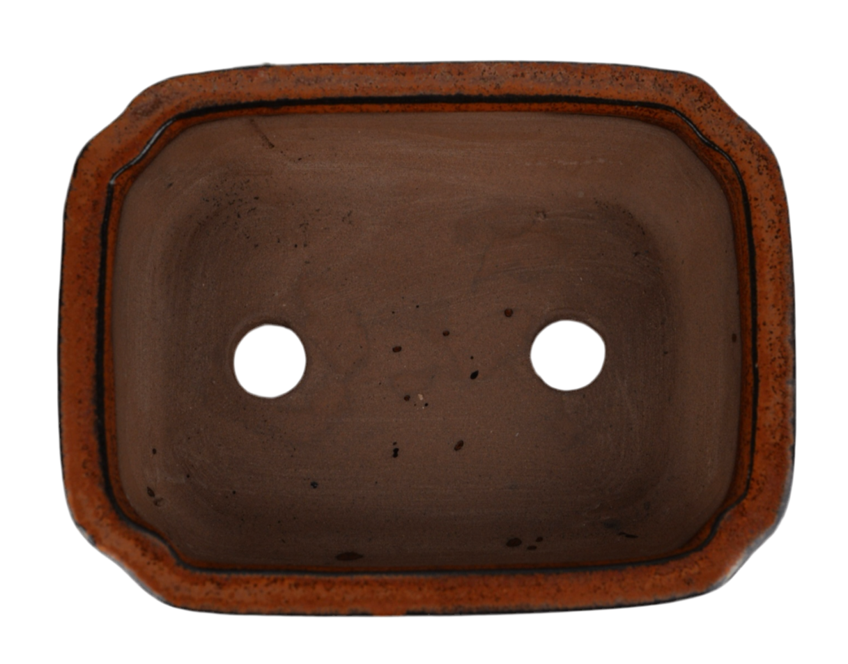 Pot traditionnel rectangulaire rouille 15 cm 3