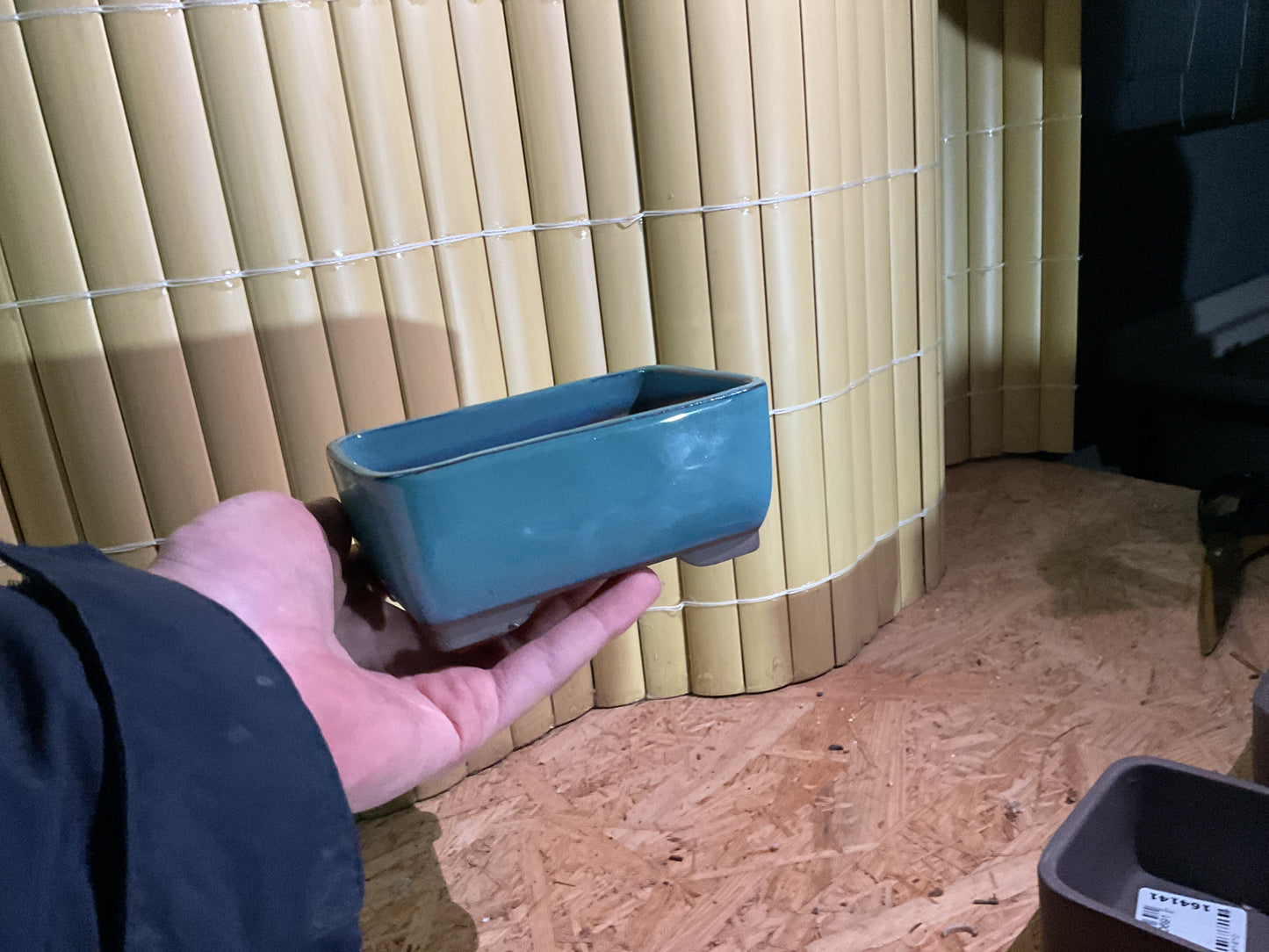 Pot rectangulaire vert