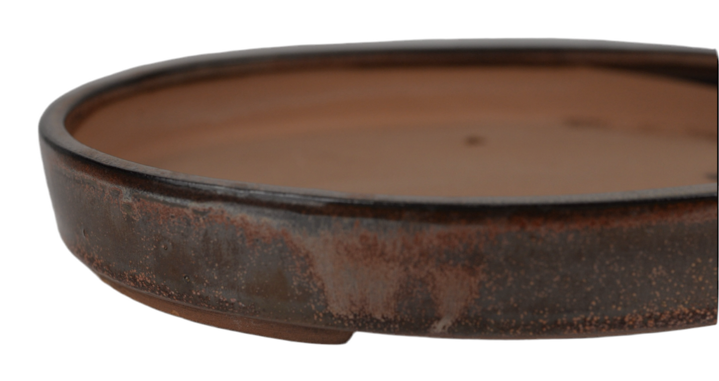 Pot ovale 25x17.5x4 cm bleu rouille