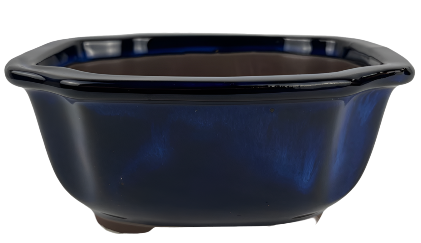 Pot ovale 16.5x14x7 cm bleu