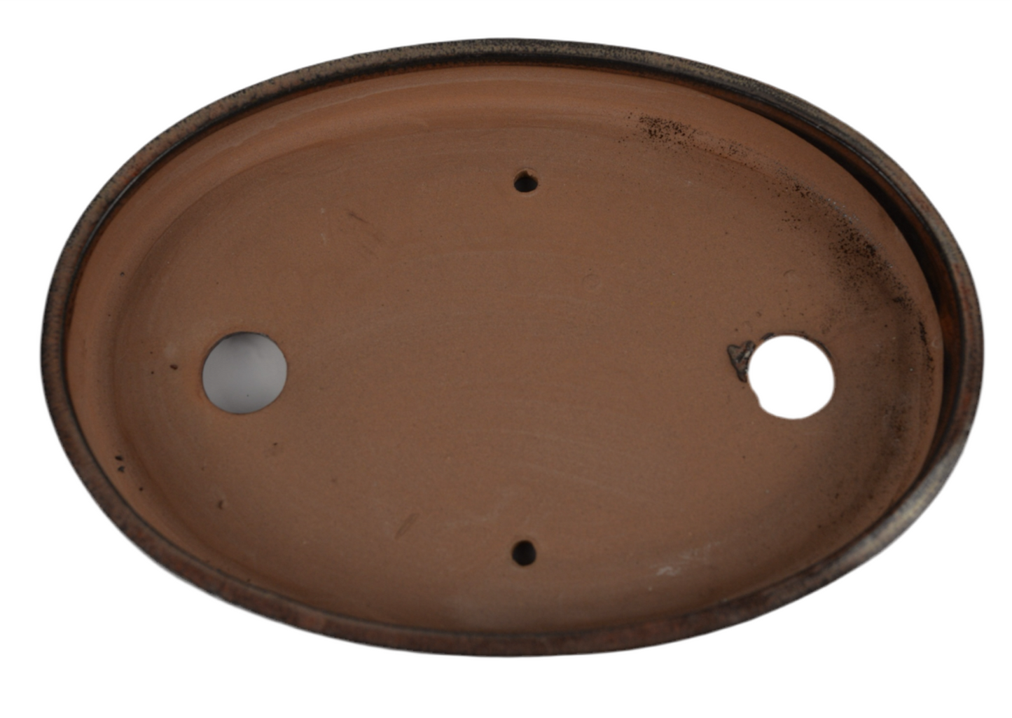 Pot ovale 25x17.5x4 cm bleu rouille