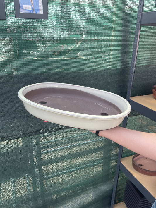 Pot ovale crème 31 cm