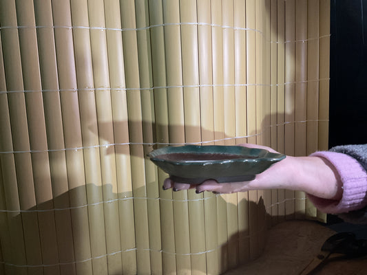 Pot ovale fantaisie vert