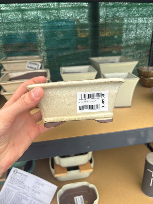 Pot CLASS rectangulaire 15 cm crème